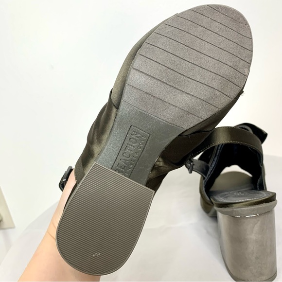 Kenneth Cole Reaction Reach Beyond Satin Bow Block Heels Fern Holiday Party Sz 6 - Picture 12 of 16